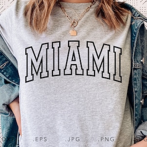 Miami Varsity Buchstaben SVG DXF JPG Png Eps Cricut Silhouette geschnitten Datei
