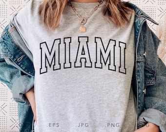 Miami Varsity Letters SVG DXF JPG Png Eps Cricut Silhouette Cut File