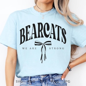 Bearcats Coquette SVG, PNG, dxf, jpg, eps, Trendy Arched Bearcats Strong Cut File, Bearcats School Mascot Cricut, Bearcats Team Spirit