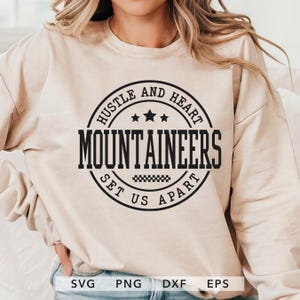 Bergsteiger SVG, PNG, dxf, eps, Bergsteiger Team Spirit Shirt Sublimation, Bergsteiger Spieltag, Hustle und Herz setzen uns auseinander Cricut