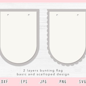 Banners SVG, Pennant Svg, Bunting Flag Svg, Cut File for Cricut and Silhouette, Pennant Bunting Template Svg, Eps, Jpg, Png, DXF, Scalloped