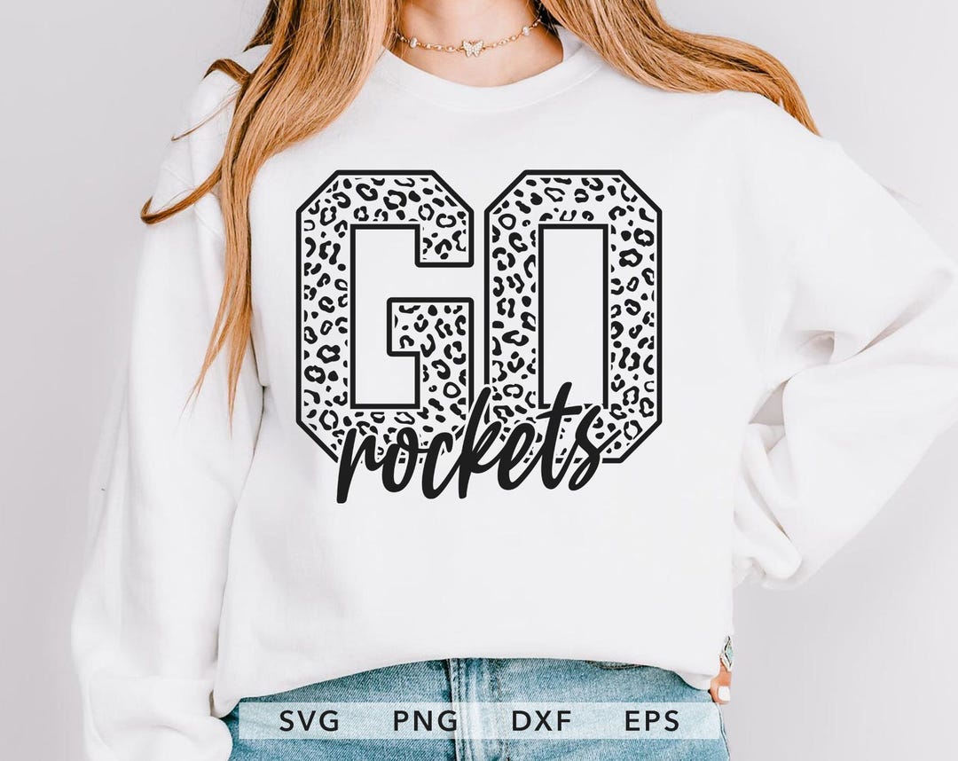 GO Rockets Svg, Png, Dxf, Eps, Rockets Leopard Print Sublimation ...