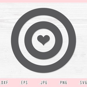 Bullseye Target SVG, Dxf, Jpg, Png, Eps, Bulleyes Target Cut File Cricut e Silhouette, Bullseye Heart Target Svg, Bullseye Love Target Svg