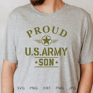 Proud Army Son SVG, PNG, DXF, Jpg, Eps, Soldier Home Coming Sublimation, Proud Army Family Matching Graduation Shirt Cricut, Military Son
