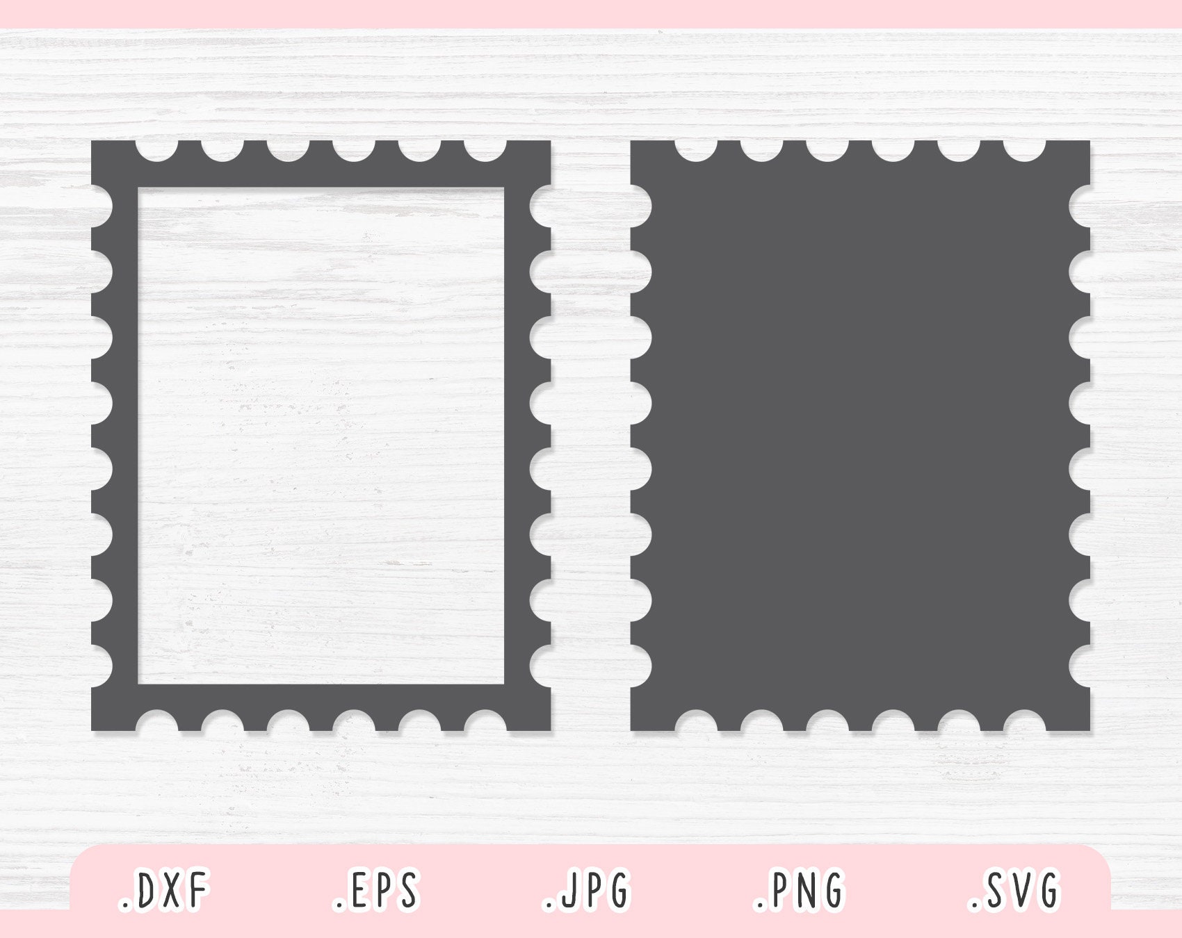 Postage Stamp Frame SVG, Eps, DXF, Jpg, Png, Frame Cut File for Cricut