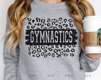 Gymnastics Leopard SVG, Dxf, Jpg, Png, Eps, Gymnastics Svg, Gymnastics Shirt Svg, Sports Svg, Gymnastics Mom Svg, Leopard SVG, Brush SVG