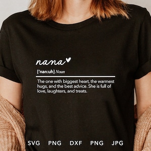 Définition grand-mère SVG, DXF, PNG, Jpg, Eps, sublimation de sweat-shirt cadeau drôle de fête des mères, grand-mère Cricut, grand-mère coupe fichier, silhouette Grammy