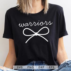 Warriors Coquette SVG, PNG, dxf, eps Cute Bow Warriors Sport Shirt Design Cricut, Trendy Warriors Game Day Outfit Sublimation