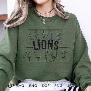 Siamo leoni SVG, PNG, dxf, jpg, eps, design vintage per sublimazione del giorno della partita dei leoni, file di taglio della mascotte sportiva della scuola dei leoni