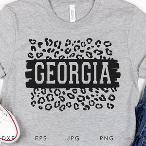 Georgia Leopard Print SVG DXF JPG Png Eps Cricut Silhouette Cut File Sublimation