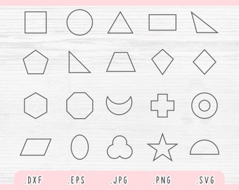 Outline Basic Shape SVG for Cricut and Silhouette, Shapes SVG Bundle, Basic Shape, Basic Shape Dxf, Basic Shape Clipart, Basic Shape Vector