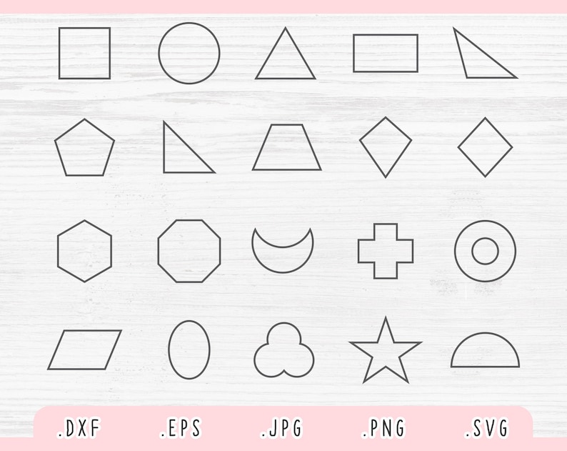 Download Outline Basic Shape SVG for Cricut and Silhouette Shapes SVG | Etsy