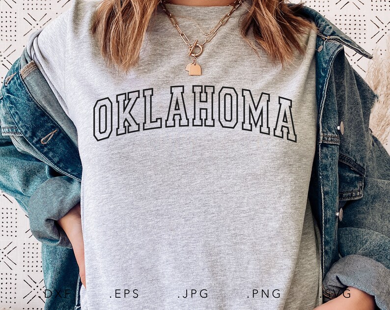 Oklahoma Varsity Letters SVG DXF JPG Png Eps Cricut Silhouette Etsy