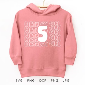 5 Years Old SVG, PNG, Eps, Dxf, Jpg, 5th Birthday Girl Shirt Sublimation, Five Years Old Girl Gift Cricut, Fifth Birthday Girl Cut File