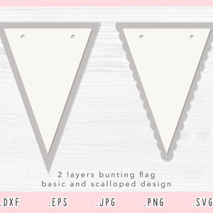 Banners SVG, Pennant Svg, Bunting Flag Svg, Cut File for Cricut and Silhouette, Pennant Bunting Template Svg, Eps, Jpg, Png, DXF, Scalloped