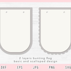 Banners SVG, Pennant Svg, Bunting Flag Svg, Cut File for Cricut and Silhouette, Pennant Bunting Template Svg, Eps, Jpg, Png, DXF, Scalloped