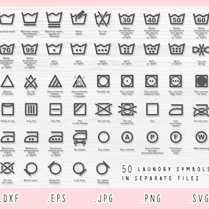 Laundry Symbol SVG, DXF, Eps, Png, Jpg, Cloth Care Symbol SVG, Washing Instruction Svg, Laundry Icon Bundle SVg, Care Symbol Svg, Cricut