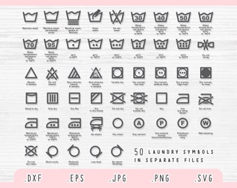 Laundry Symbol SVG, DXF, Eps, Png, Jpg, Cloth Care Symbol SVG, Washing Instruction Svg, Laundry Icon Bundle SVg, Care Symbol Svg, Cricut