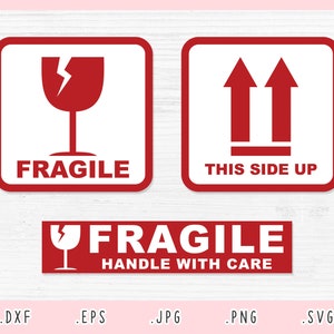 SVG frágil, Dxf, jpg, Eps, Png, archivo de corte frágil para Cricut y silueta, frágil paquete de correo Strickers SVG, frágil para el envío Svg