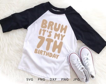 やあ、私の7歳の誕生日だよ SVG、PNG、Eps、Dxf、Jpg、かっこいい7歳の誕生日の男の子のシャツ昇華、7歳の誕生日のクリカットシルエット