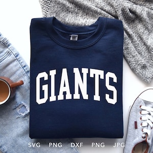 Giants SVG, PNG ,dxf, jpg, eps, Trendy Giants Arched Varsity Shirt Sublimation, Giants School Mascot Cricut, Giants Team Spirit Cut File