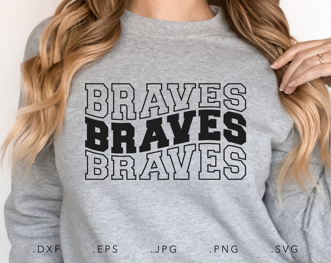 Braves Stacked Varsity SVG, PNG ,dxf, Jpg, Eps, Braves Wavy Sublimation ...