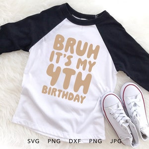 Geburtstag SVG, PNG, Eps, Dxf, Jpg, Groovy 4 Jahre alt Geburtstag Junge Shirt Sublimation, vierter Geburtstag Cricut Silhouette