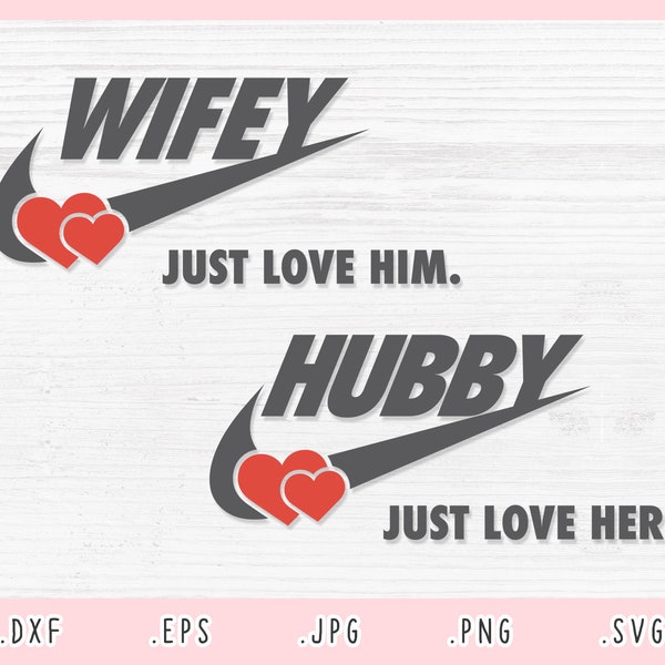 Wifey Hubby SVG, Dxf, Jpg, Png, Eps, Husband and Wife Cut File Cricut Silhouette, Marriage Svg, Family Svg, Married Couple Svg, Wedding Svg