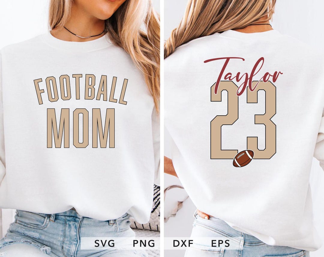 Personalized Football Mom SVG, PNG, Eps, Dxf, Kids Name and Player ...