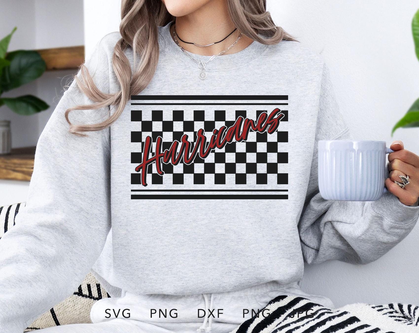 Hurricanes Checkered SVG, PNG, Dxf, Jpg, Eps, Retro Hurricanes Sport ...