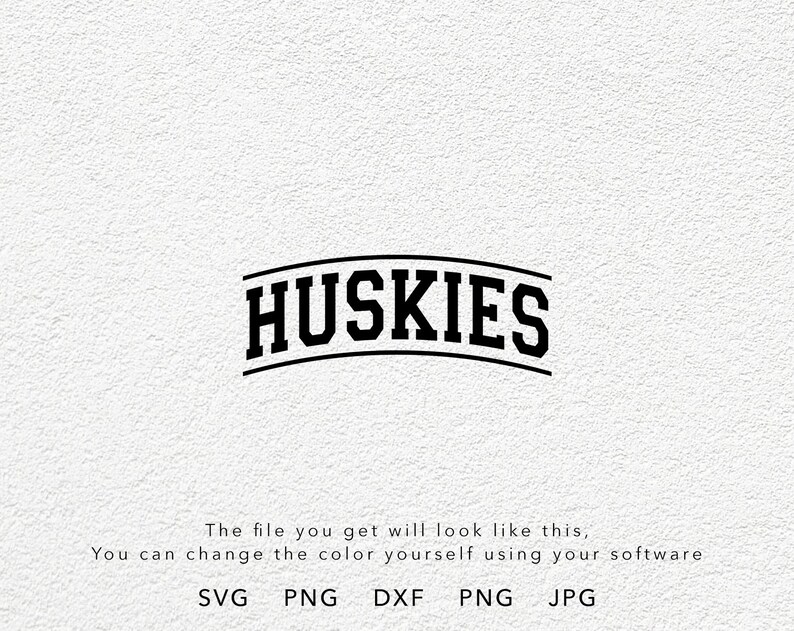 Huskies Varsity Arched SVG, PNG ,dxf, Jpg, Eps, Huskies Silhouette ...