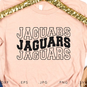 Jaguars Stacked Varsity SVG, PNG ,dxf, jpg, eps, Jaguars Wavy Sublimation, Jaguars School Team Mascot, Jaguars Silhouette Cut File