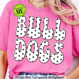 Mascota Preppy de los Bulldogs PNG, diseño de camiseta de fútbol para el día del partido, ropa deportiva moderna para chicas con espíritu escolar.