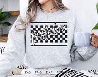Buffaloes Checkered SVG, PNG, dxf, jpg, eps, Retro Buffaloes Sport Shirt Sublimation Design, Buffaloes School Mascot Cricut