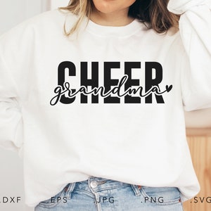 Cheer Grandma SVG, Dxf, Jpg, Png, Eps, Cheer Gramma Cut Datei Cricut Silhouette, Oma Svg, Oma Shirt Svg, Cheerleader SVG, Gramma Svg