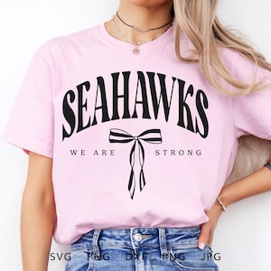 Seahawks Coquette SVG, PNG, dxf, jpg, eps, Trendy Arched Seahawks Strong Cut File, Seahawks School Mascot Cricut, Seahawks Team Spirit