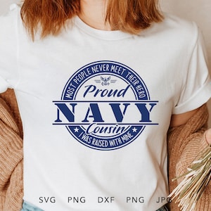 Orgulhoso Primo da Marinha SVG, PNG, DXF, Jpg, Eps, Sublimação de Volta para Casa do Soldado, Camisa de Graduação Combinando da Família da Marinha Orgulhosa Cricut