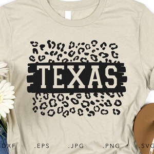 Texas Leopard Print SVG DXF JPG Png Eps Cricut Silhouet Cut File Sublimatie