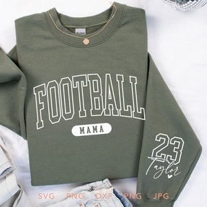 Football Mama SVG personalizado, PNG, Eps, Dxf, Jpg, Design moderno de sublimação de moletom Football Mama, Football Mama Cricut personalizado