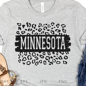 Minnesota Leopard Print SVG DXF JPG Png Eps Cricut Silhouette geschnitten Datei Sublimation