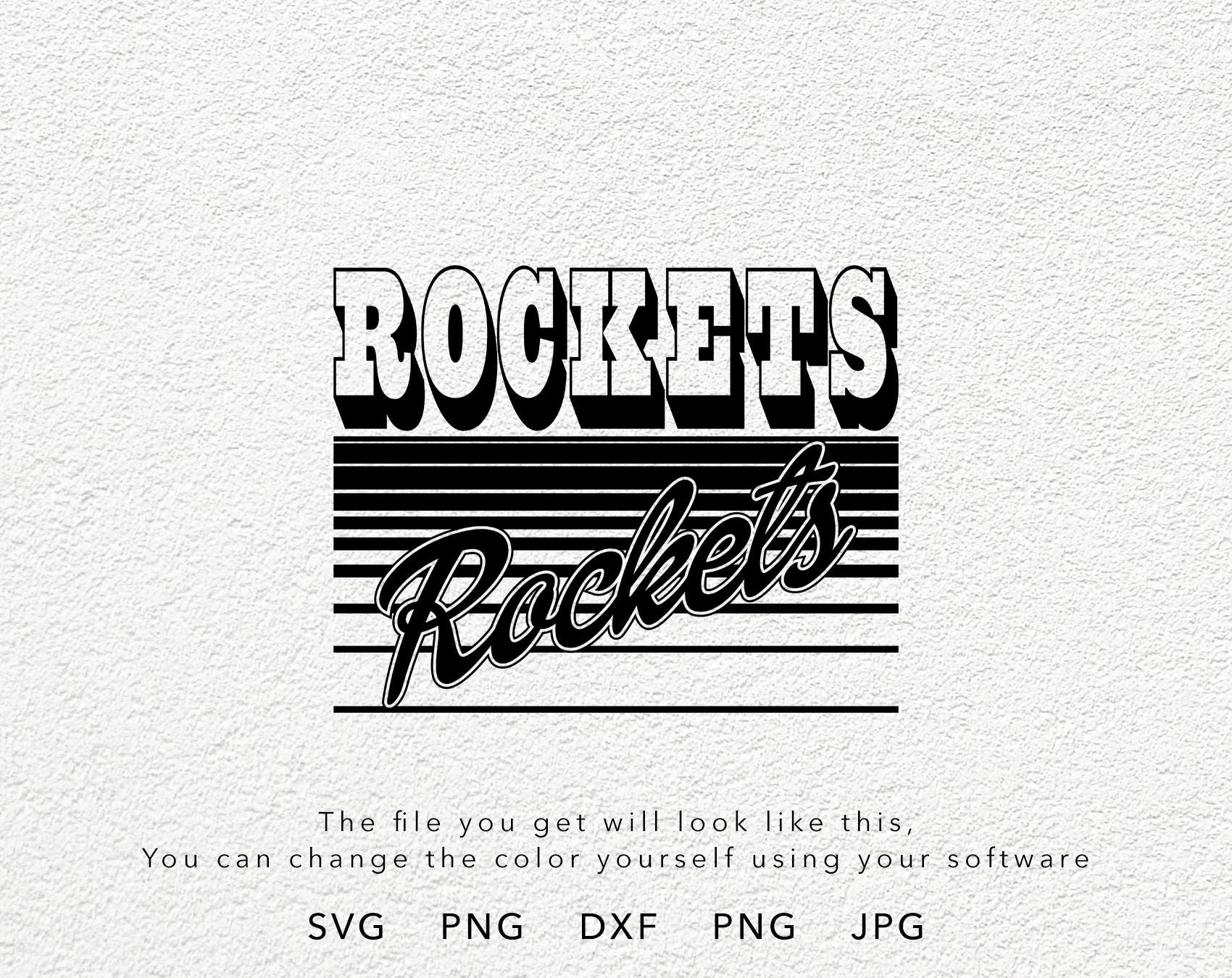 Anna Rockets Svg Rockets SVG, PNG, Dxf, Jpg, Eps, Retro Rockets Game Day Silhouette ...