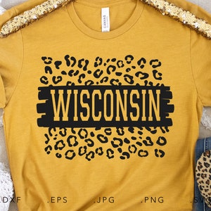 Wisconsin Leopard Print SVG DXF JPG Png Eps Cricut Silhouette Cut File Sublimation