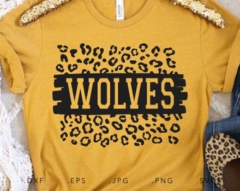 Wolves SVG, PNG ,dxf, jpg, eps, Wolves Leopard Print Sublimation, Wolves School Team Mascot, Wolves Sublimation, Wolves Cut File Clip Art