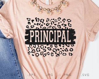 Principal Leopard SVG, DXF, Jpg, Png, Eps, Principal Leopard Cut Files Cricut Silhouette, Principal Svg, School Svg, Back To School Svg