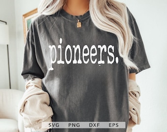 Trendy Pioneers Typewriter SVG, PNG, dxf, eps Pioneers Game Day Cricut, Pioneers School Sport Shirt Sublimation, Pioneers Cut File