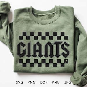Giants Checkered SVG, PNG, dxf, jpg, eps, Retro Giants Team Spirit Sublimation Design, Giants School Mascot Iron On