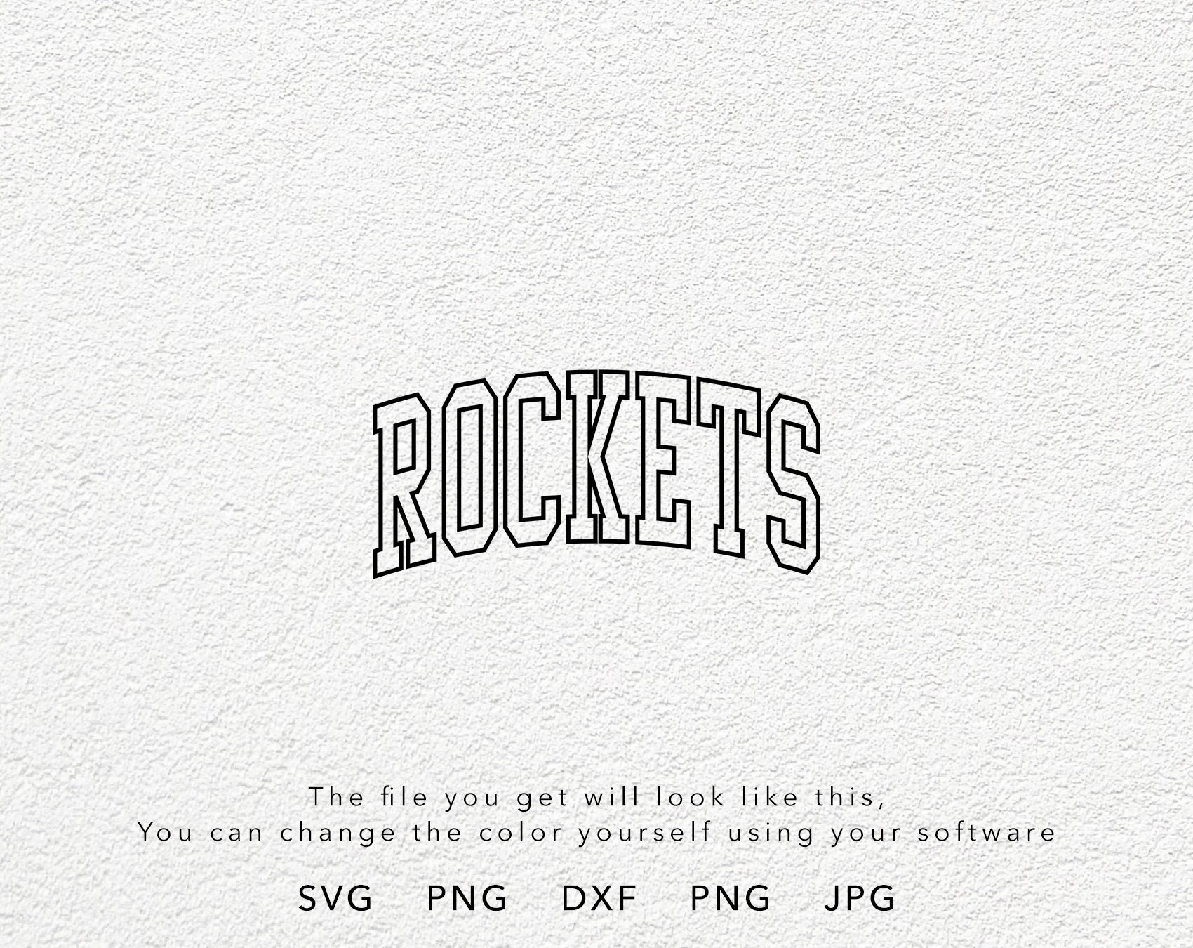 Anna Rockets Svg Rockets SVG, PNG, Dxf, Jpg, Eps, Rockets Arched Varsity Silhouette ...