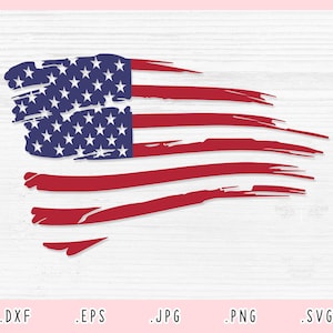 Distressed American Flag SVG,Eps,DXF, Jpg, Png, American Flag Cut File Cricut Silhouette, Grunge American Flag Clipart, American Flag Vector