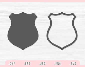 Police Badge SVG, Eps, DXF, Jpg, Png, Police Badge Cut File for Cricut and Silhouette, Police Badge Clipart, Police Badge Vector Template