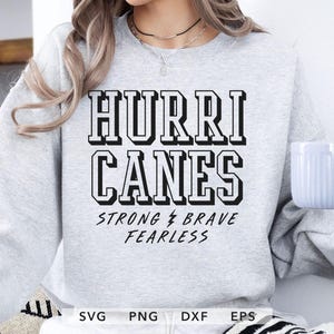 Arquivo de corte Hurricanes SVG, PNG, DXF, EPS Hurricanes Strong Brave Fearless, arquivo de design de sublimação para camisa Hurricanes Spirit, Cricut para Game Day